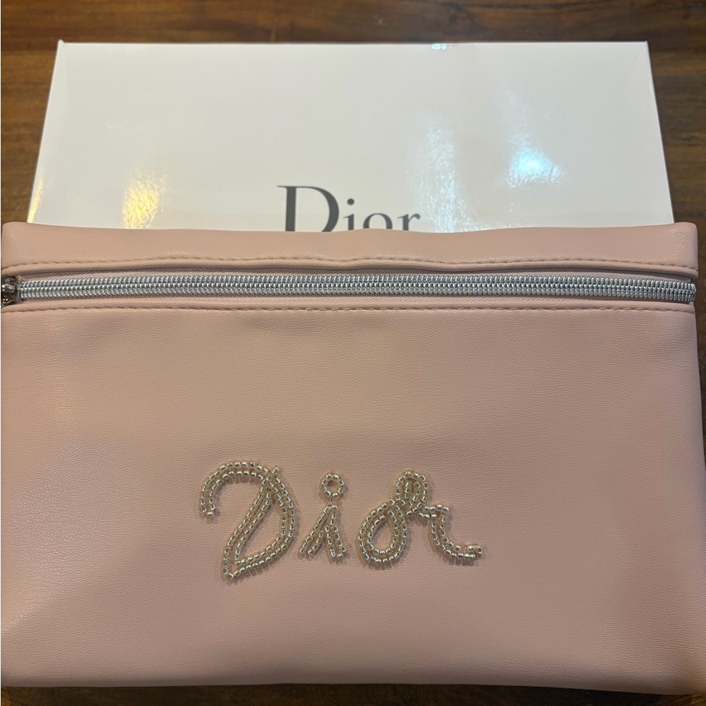 Dior GWP Blush Pink Beaded Cosmetic Bag